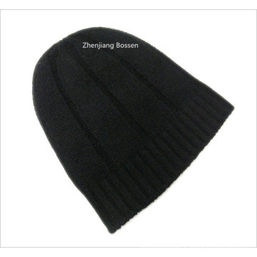 Fördernde kundengebundene feste schwarze Snowboard-Ski-Winter-Acrylbeanie-Slouchy Beanie